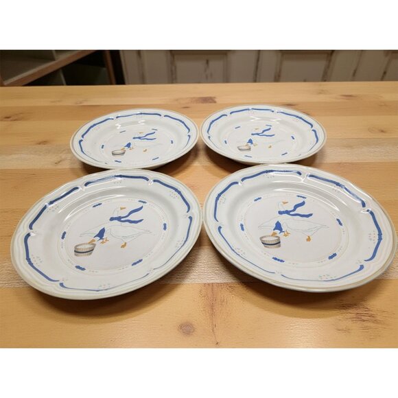 vintage 1987 newcor set of 4 stoneware 6005 countryside 7.5" dessert plates. - Picture 3 of 7
